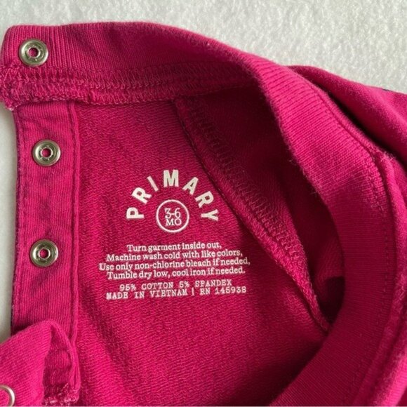 Primary Magenta Star Print Footie - Picture 5 of 5